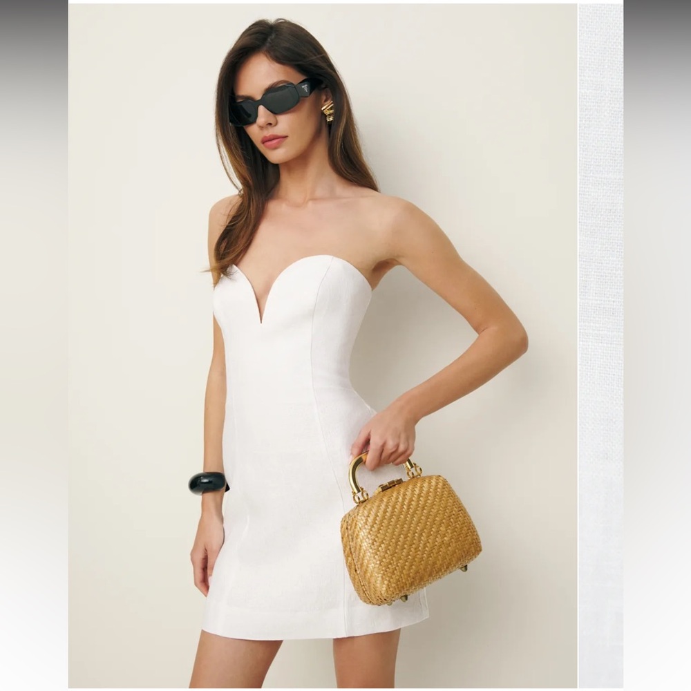 Reformation Lanie Linen Dress White - Size 2